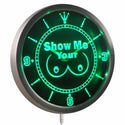 ADVPRO Show Me Your Tits Neon Sign LED Wall Clock nc0242 - Green