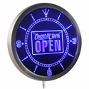 ADVPRO Come in We're Open Shop Neon Sign LED Wall Clock nc0243 - Blue