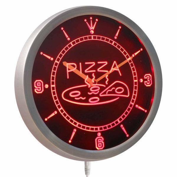 ADVPRO Open Hot Pizza Cafe Restaurant Neon Sign LED Wall Clock nc0244 - Red