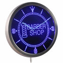 ADVPRO Barber Pole Shop Hair Cut Open Neon Sign LED Wall Clock nc0245 - Blue