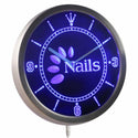 AdvPro - Nails Open Beauty Salon Neon Sign LED Wall Clock nc0246 - Neon Clock