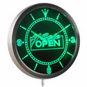 ADVPRO Cafe Open Display Neon Sign LED Wall Clock nc0247 - Green