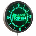ADVPRO Ice Cream Open Cafe Shop Neon Sign LED Wall Clock nc0249 - Green