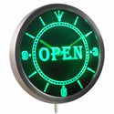 ADVPRO Open Shop Display Neon Sign LED Wall Clock nc0250 - Green