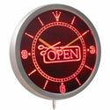 ADVPRO Hair Cut Open Scissor Neon Sign LED Wall Clock nc0252 - Red