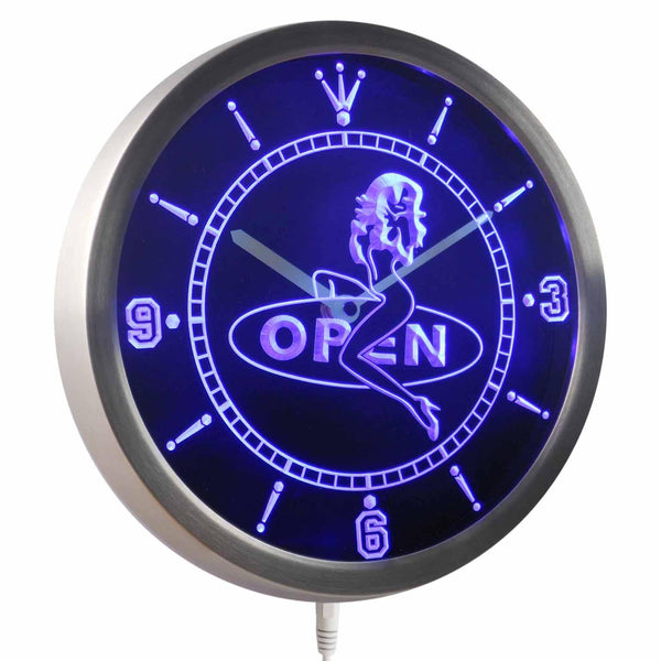 ADVPRO Live Nude Stripper Exotic Dancer Pen Neon Sign LED Wall Clock nc0253 - Blue