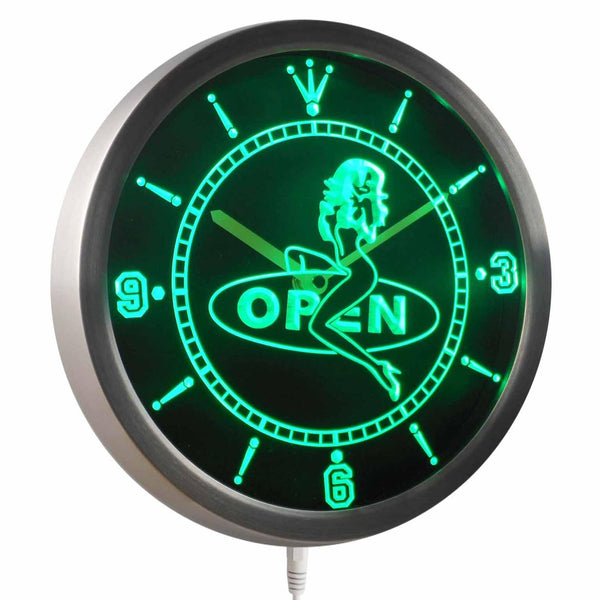 ADVPRO Live Nude Stripper Exotic Dancer Pen Neon Sign LED Wall Clock nc0253 - Green