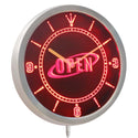 ADVPRO Open Cafe Shop Bar Pub Neon Sign LED Wall Clock nc0254 - Red