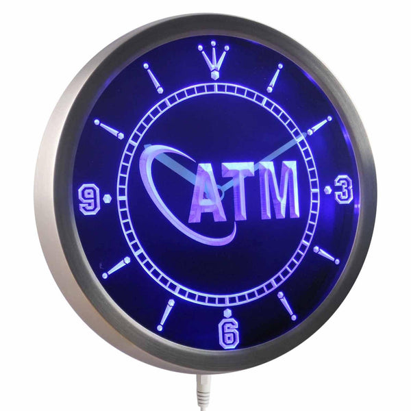 AdvPro - ATM Display Decor Neon Sign LED Wall Clock nc0256 - Neon Clock