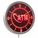 ADVPRO ATM Display Decor Neon Sign LED Wall Clock nc0256 - Red