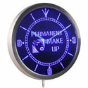 ADVPRO Permanent Make Up Beauty Salon Neon Sign LED Wall Clock nc0261 - Blue