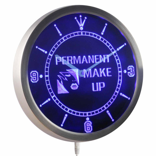 ADVPRO Permanent Make Up Beauty Salon Neon Sign LED Wall Clock nc0261 - Blue