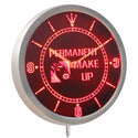 ADVPRO Permanent Make Up Beauty Salon Neon Sign LED Wall Clock nc0261 - Red