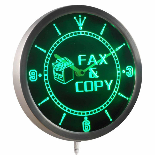 ADVPRO Fax & Copy Shop Gift Neon Sign LED Wall Clock nc0262 - Green