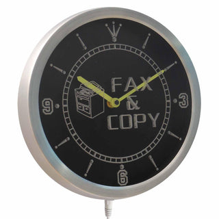 ADVPRO Fax & Copy Shop Gift Neon Sign LED Wall Clock nc0262 - Multi-color