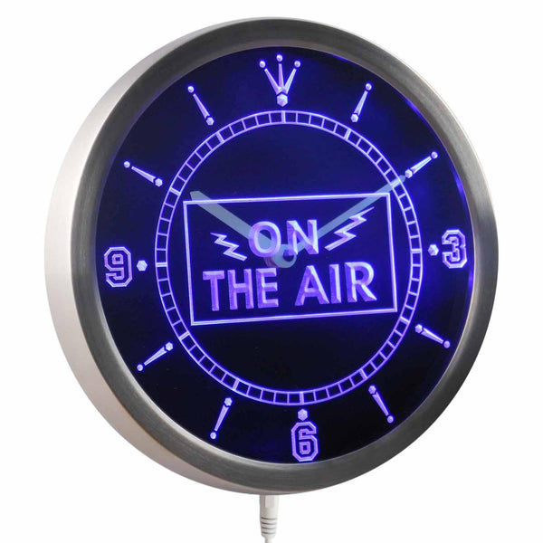 ADVPRO On The Air Neon Sign LED Wall Clock nc0263 - Blue