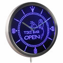 ADVPRO Tike Bar Open Parrot Neon Sign LED Wall Clock nc0264 - Blue