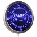 ADVPRO Open Cigars Cigarette Bar Neon Sign LED Wall Clock nc0265 - Blue