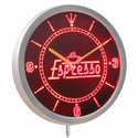 ADVPRO Espresso Coffee Shop Cafe Neon Sign LED Wall Clock nc0266 - Red