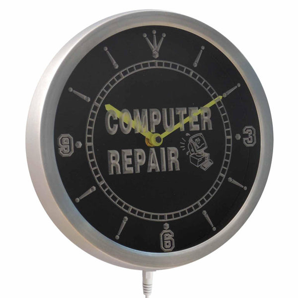 ADVPRO Computer Repair Services Gift Neon Sign LED Wall Clock nc0267 - Multi-color
