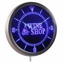 ADVPRO Wine Shop Store Beer Bar Pub Club Neon Sign LED Wall Clock nc0269 - Blue