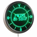 ADVPRO Wine Shop Store Beer Bar Pub Club Neon Sign LED Wall Clock nc0269 - Green