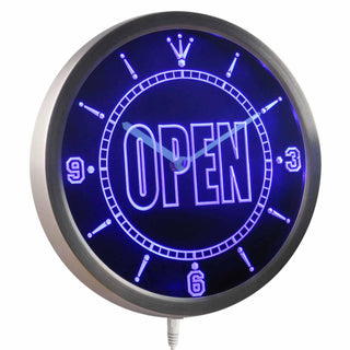 ADVPRO Open Shop Display Cafe Business Neon Sign LED Wall Clock nc0270 - Blue