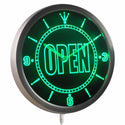 ADVPRO Open Shop Display Cafe Business Neon Sign LED Wall Clock nc0270 - Green