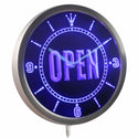 ADVPRO Open Shop Bar Club Restaurant Cafe Neon Sign LED Wall Clock nc0271 - Blue