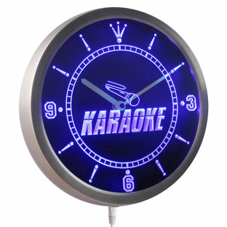 ADVPRO Karaoke Room Display Neon Sign LED Wall Clock nc0272 - Blue