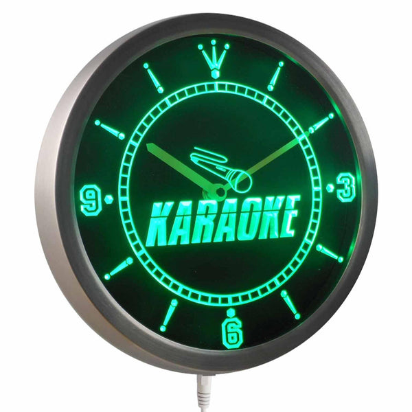 ADVPRO Karaoke Room Display Neon Sign LED Wall Clock nc0272 - Green