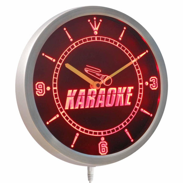 AdvPro - Karaoke Room Display Neon Sign LED Wall Clock nc0272 - Neon Clock