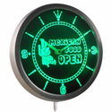 ADVPRO Open Mexican Food Cactu Bar Neon Sign LED Wall Clock nc0273 - Green