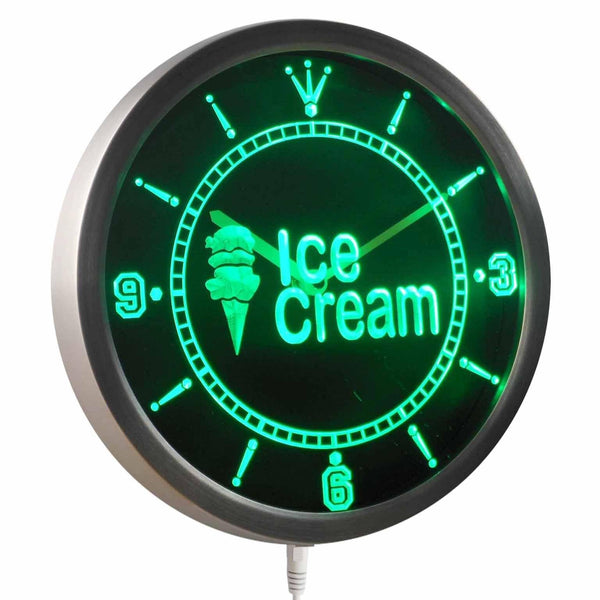AdvPro - Ice Cream Shop Neon Sign LED Wall Clock nc0276 - Neon Clock
