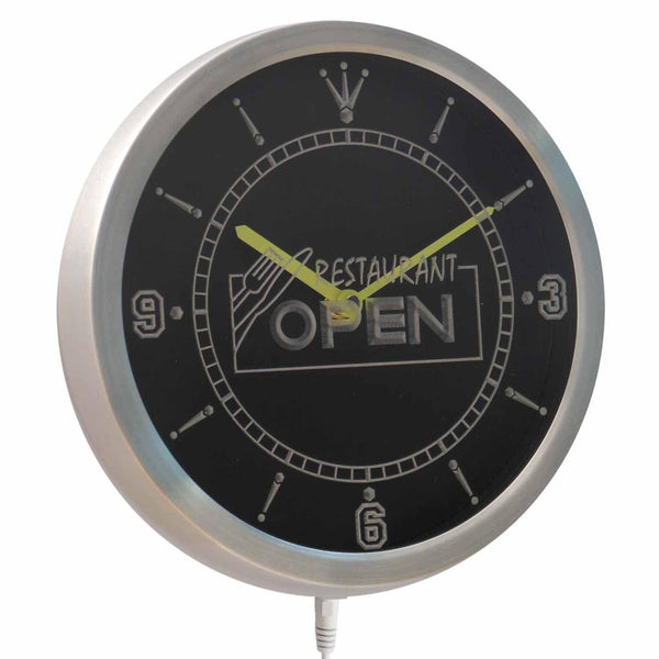 ADVPRO Restaurant Open Cafe Food Display Neon Sign LED Wall Clock nc0278 - Multi-color