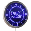 ADVPRO Massage Open Shop Display Gift Neon Sign LED Wall Clock nc0279 - Blue