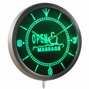 ADVPRO Massage Open Shop Display Gift Neon Sign LED Wall Clock nc0279 - Green