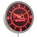 AdvPro - Massage Open Shop Display Gift Neon Sign LED Wall Clock nc0279 - Neon Clock