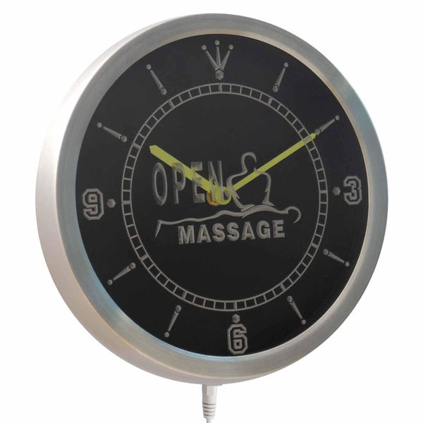 ADVPRO Massage Open Shop Display Gift Neon Sign LED Wall Clock nc0279 - Multi-color