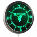 ADVPRO Recording On The Air Radio Studio Neon Sign LED Wall Clock nc0283 - Green