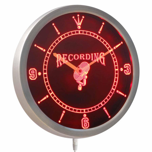ADVPRO Recording On The Air Radio Studio Neon Sign LED Wall Clock nc0283 - Red