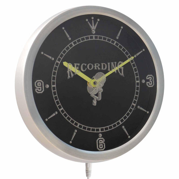 ADVPRO Recording On The Air Radio Studio Neon Sign LED Wall Clock nc0283 - Multi-color