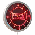 ADVPRO Tattoo Piercing Open Shop Neon Sign LED Wall Clock nc0284 - Red