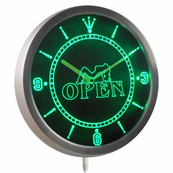 ADVPRO Exotic Stripper Dancers Beer Bar Gift Neon Sign LED Wall Clock nc0287 - Green