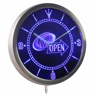 ADVPRO Now Open Shop Display Neon Sign LED Wall Clock nc0289 - Blue