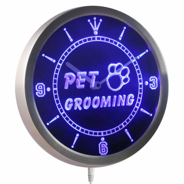 AdvPro - Pet Grooming Dog Cat Shop Neon Sign LED Wall Clock nc0291 - Neon Clock