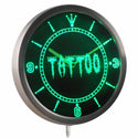 ADVPRO Tattoo Shop Neon Sign LED Wall Clock nc0292 - Green