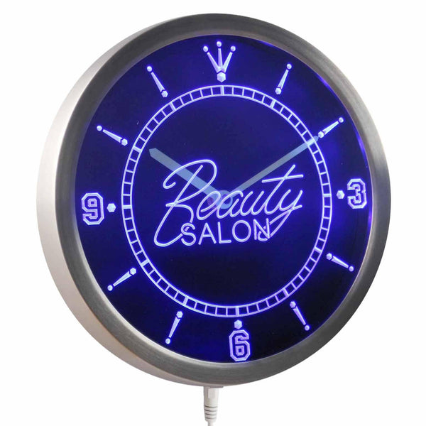 ADVPRO Beauty Salon Shop Neon Sign LED Wall Clock nc0298 - Blue