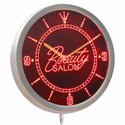 ADVPRO Beauty Salon Shop Neon Sign LED Wall Clock nc0298 - Red