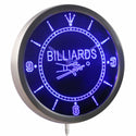 ADVPRO Billiards Pool Room Table Bar Neon Sign LED Wall Clock nc0299 - Blue